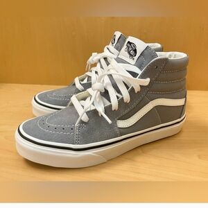 Vans Gray and White High-Top Sneakers=Look New